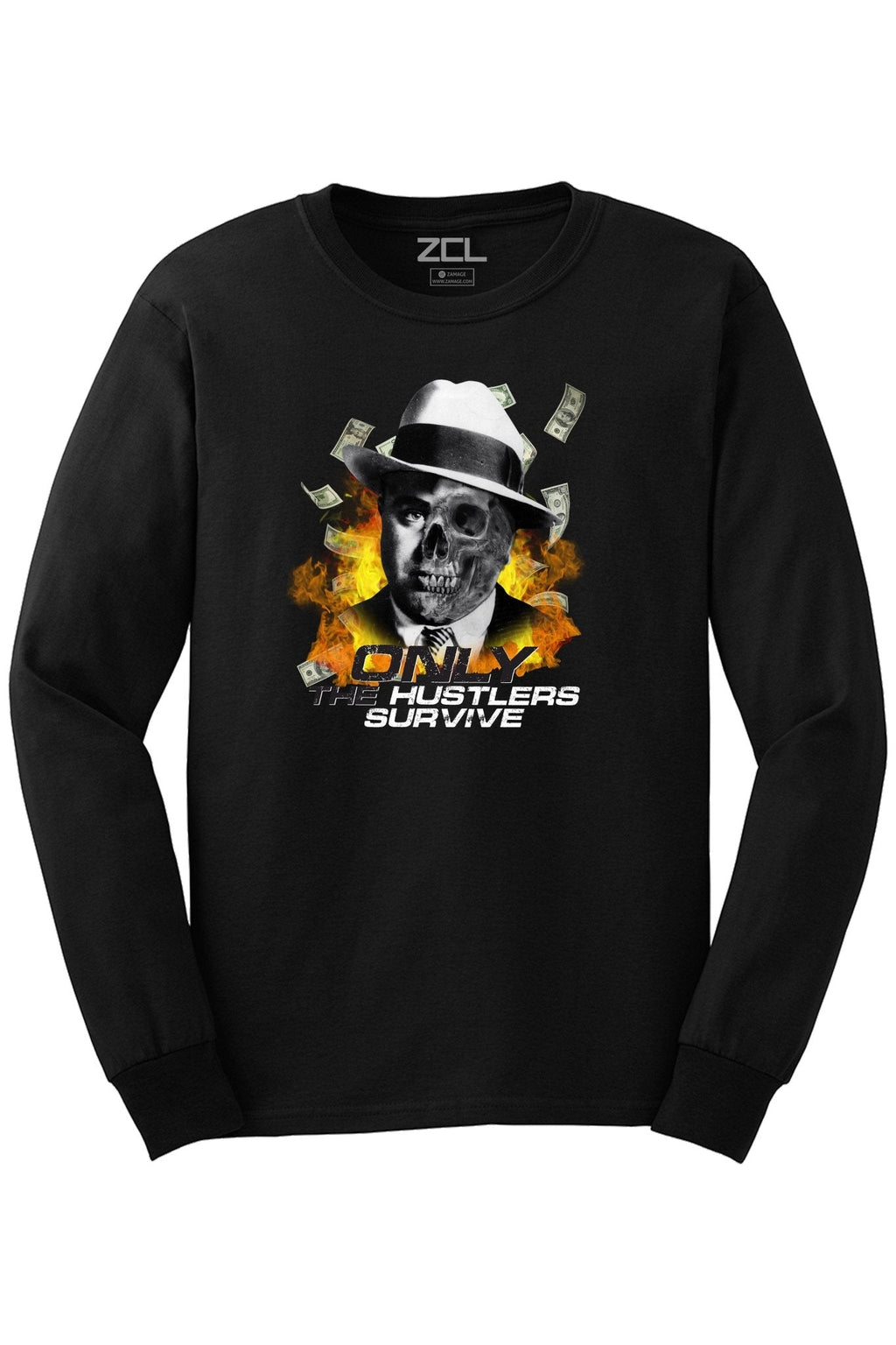 Only The Hustlers Survive Long Sleeve Tee (Multi Color Logo)
