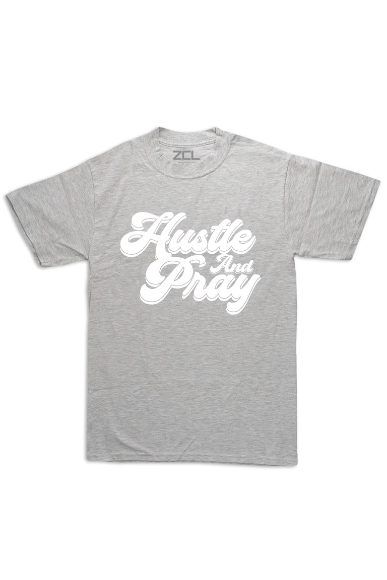 Oversized Hustle & Pray Tee (White Logo)