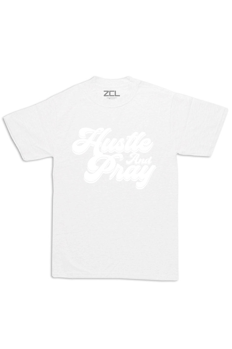 Oversized Hustle & Pray Tee (White Logo)