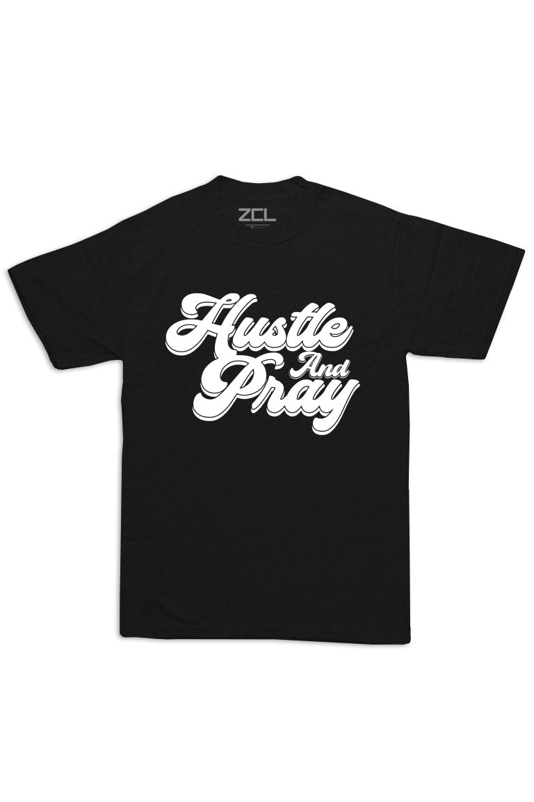 Oversized Hustle & Pray Tee (White Logo)