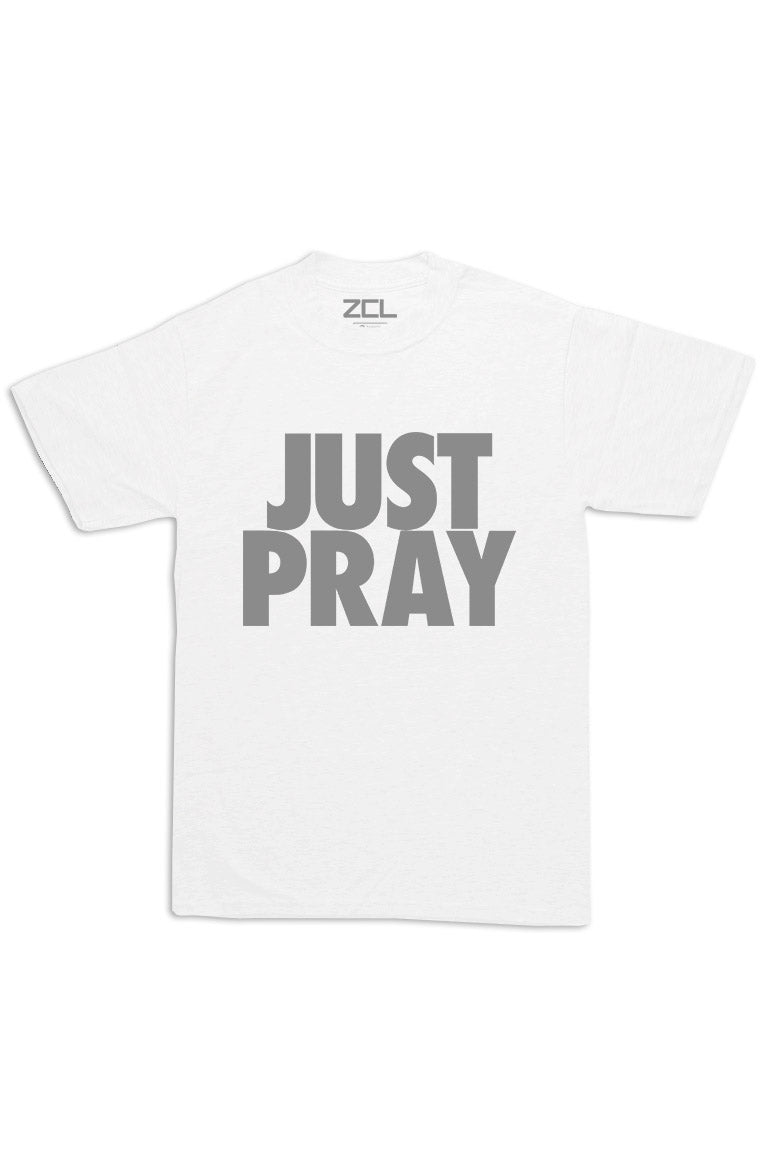 Oversized Just Pray Tee (Grey Logo)