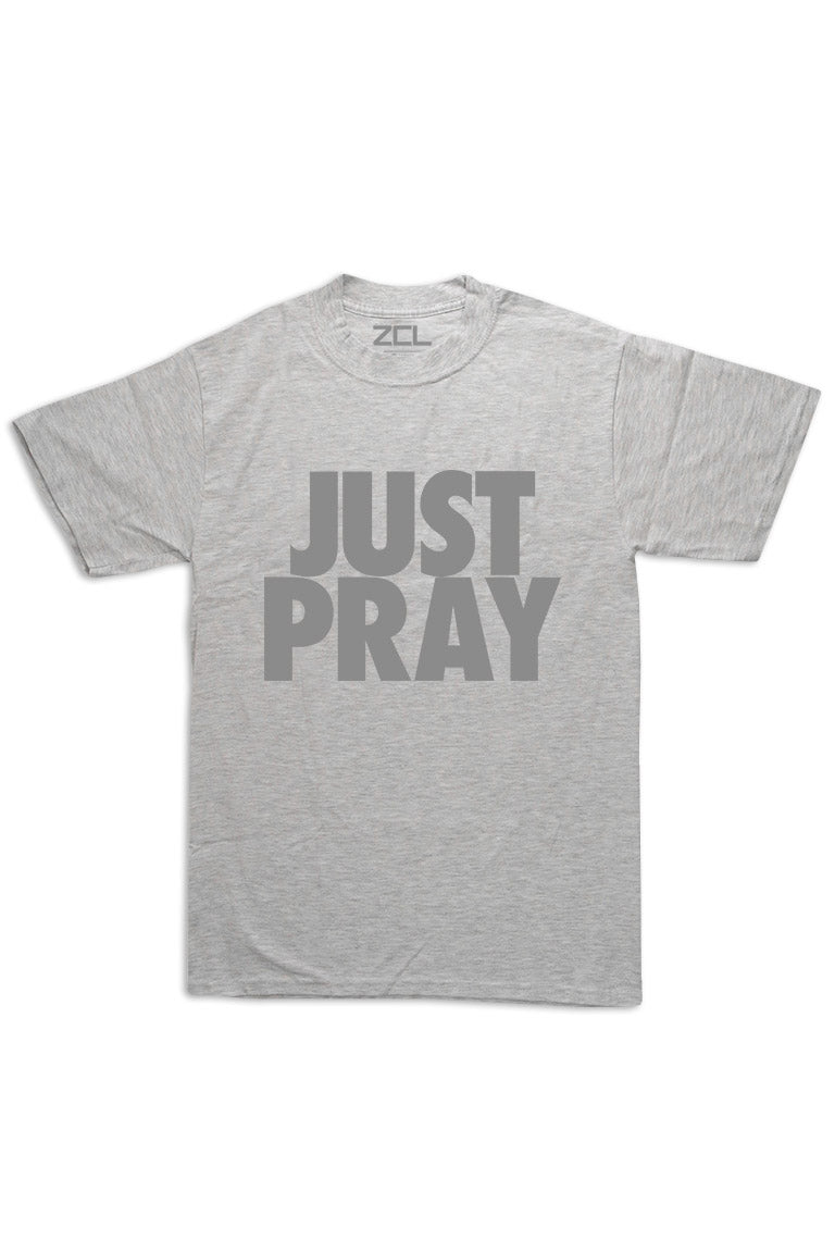 Oversized Just Pray Tee (Grey Logo)