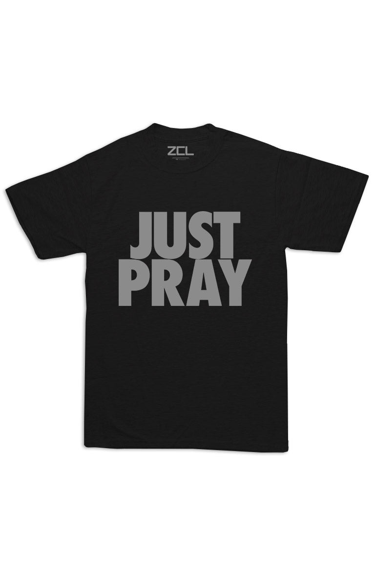 Oversized Just Pray Tee (Grey Logo)