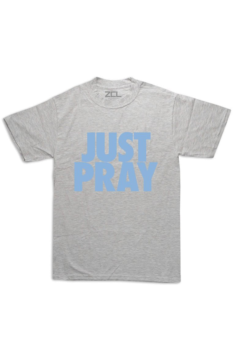 Oversized Just Pray Tee (Powder Blue Logo)