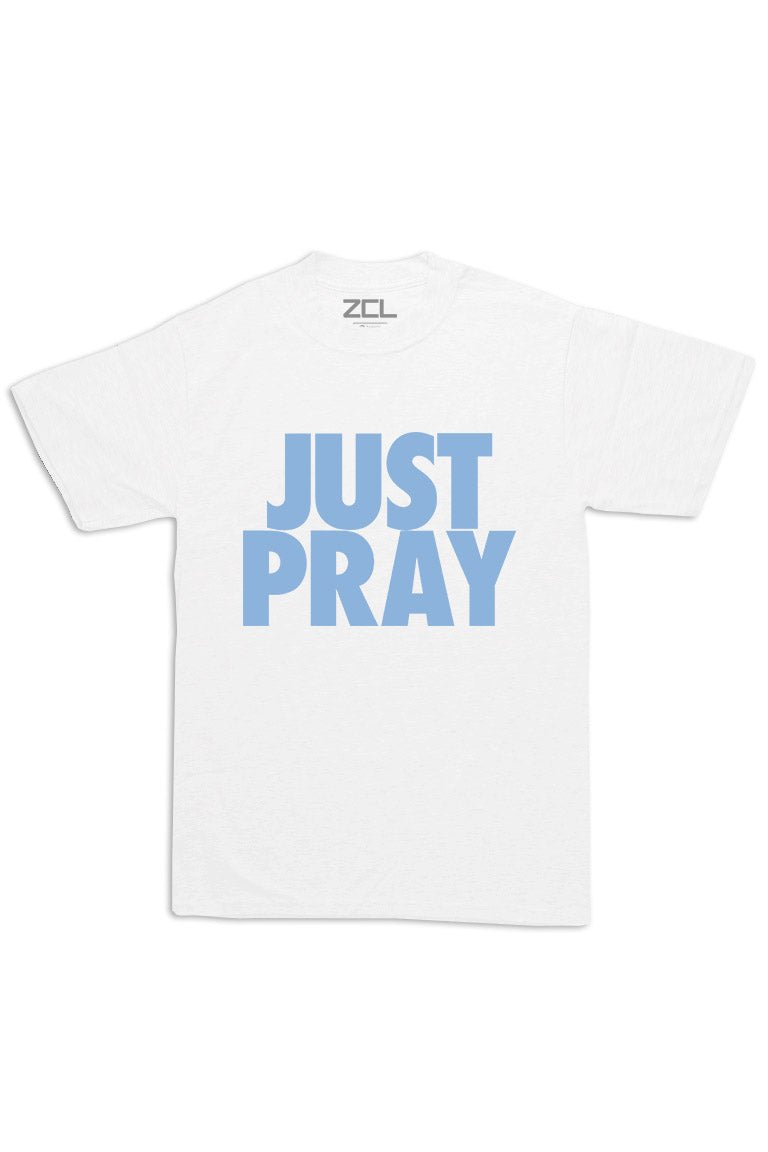 Oversized Just Pray Tee (Powder Blue Logo)