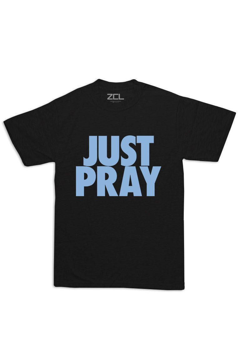 Oversized Just Pray Tee (Powder Blue Logo)