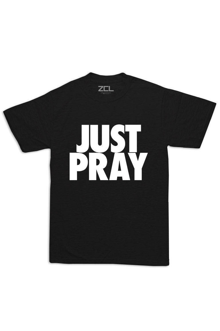 Oversized Just Pray Tee (White Logo)