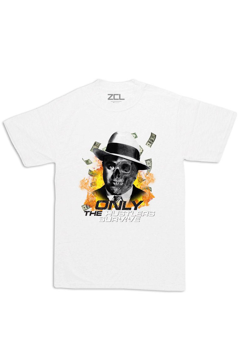 Oversized Only The Hustlers Survive Tee (Multi Color Logo)