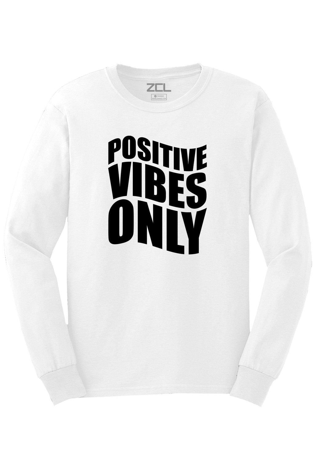 Positive Vibes Only Long Sleeve Tee (Black Logo)