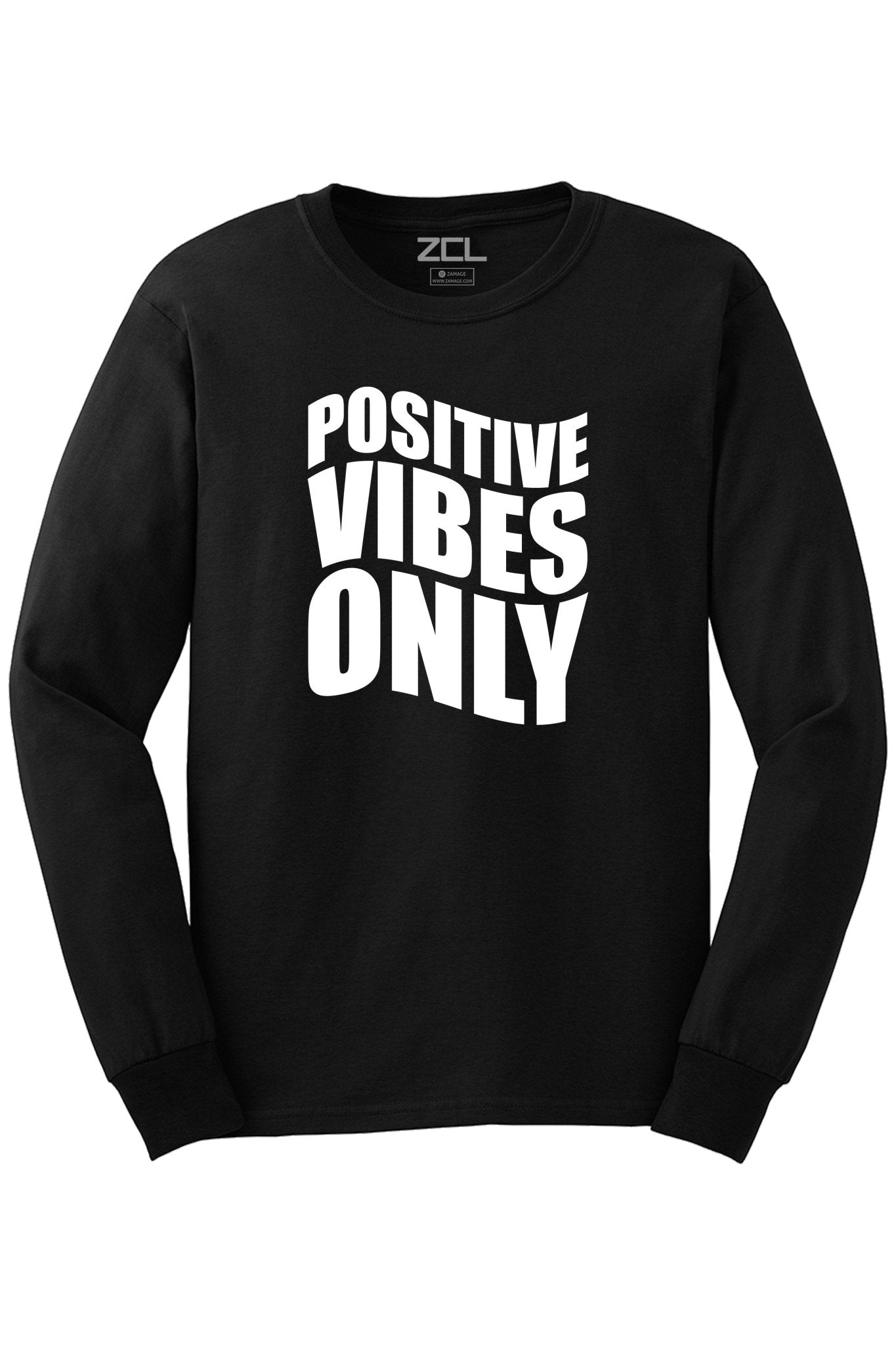 Positive Vibes Only Long Sleeve Tee (White Logo)