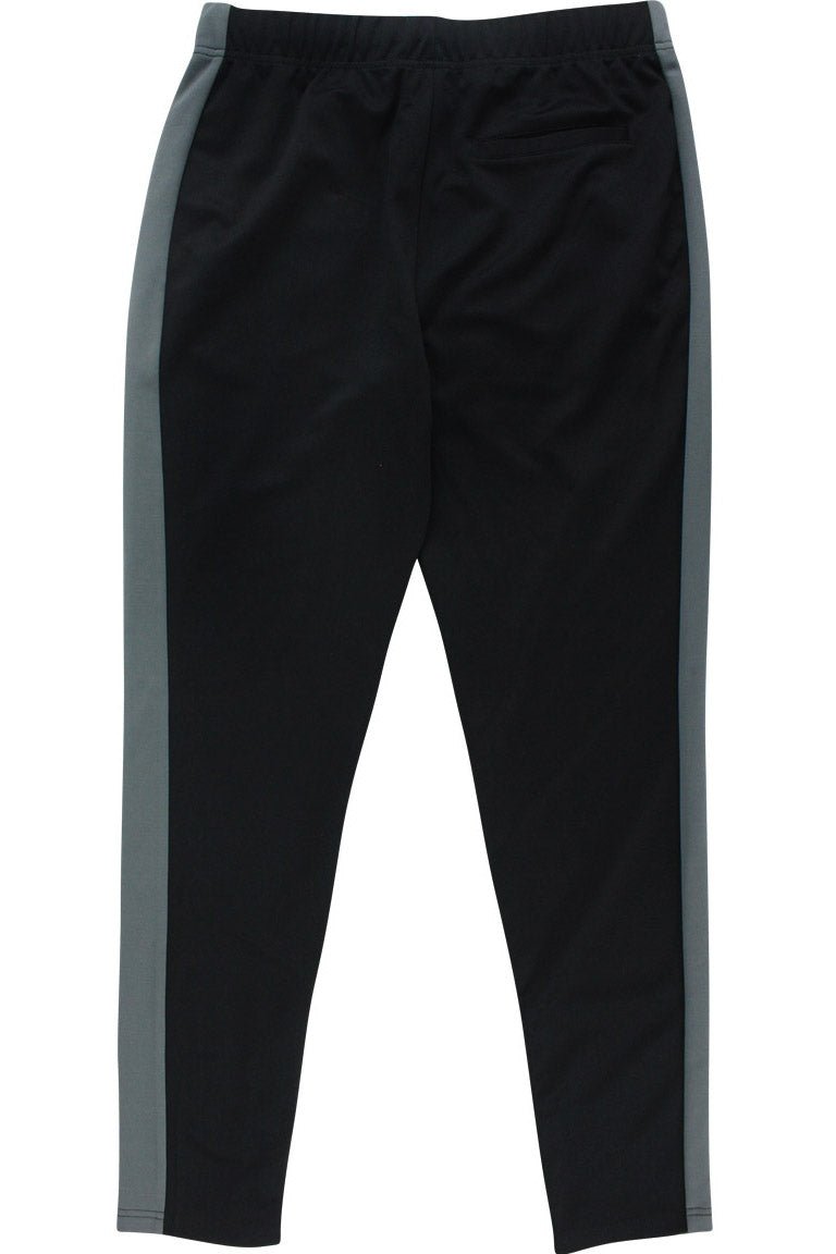 Premium Side Stripe Zip Pocket Track Pants (Black - Charcoal)