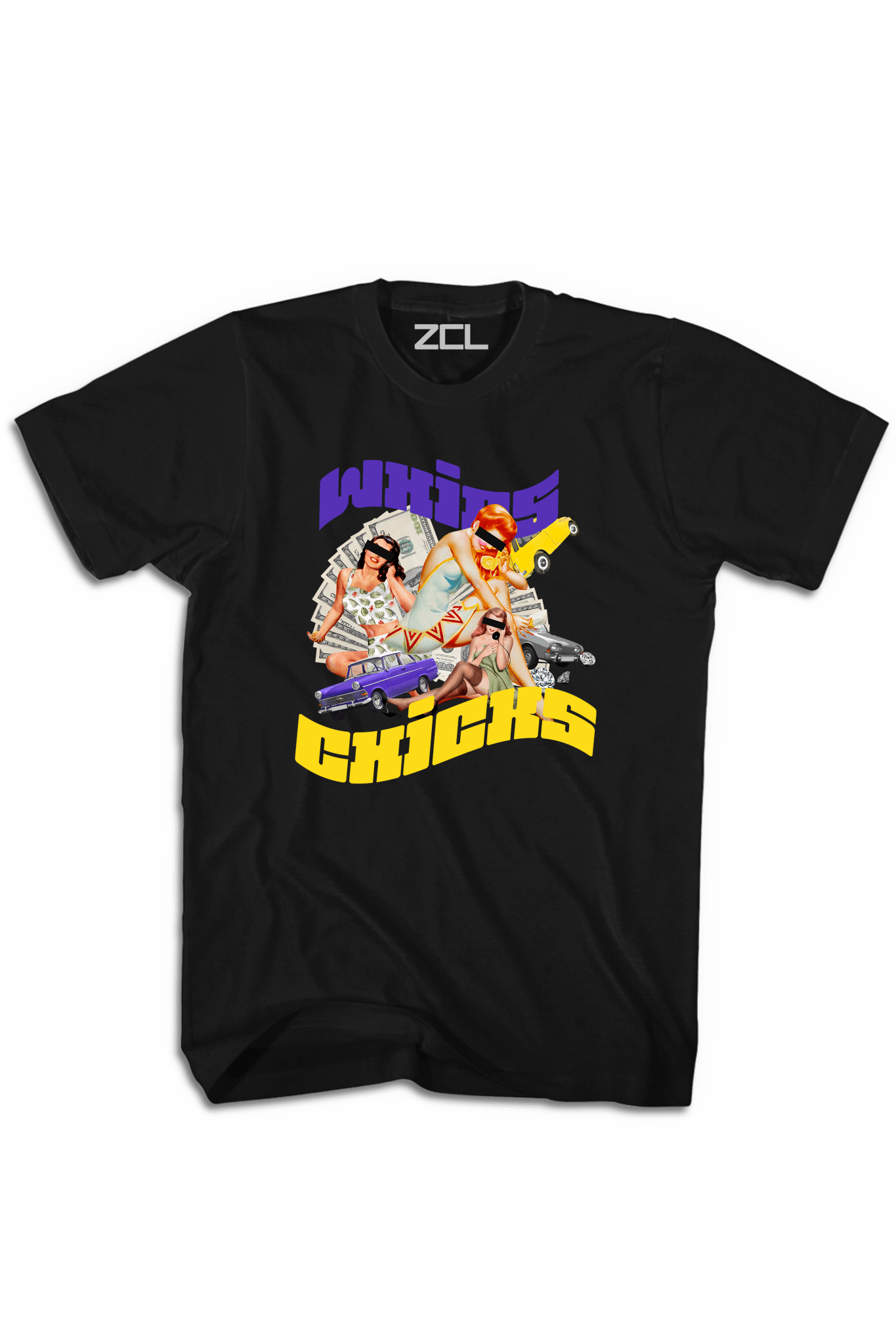 Retro Whips N Chicks Tee Black