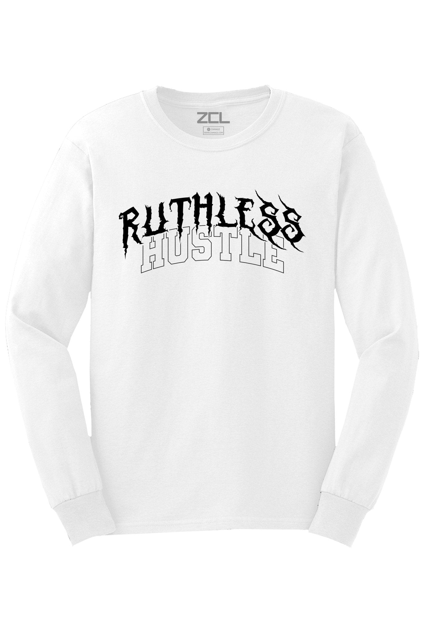 Ruthless Hustle Long Sleeve Tee (Black Logo)