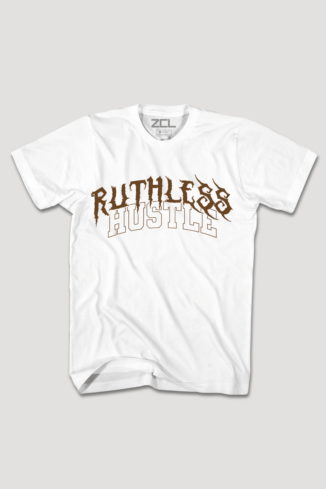 Ruthless Hustle Tee (Brown Logo)