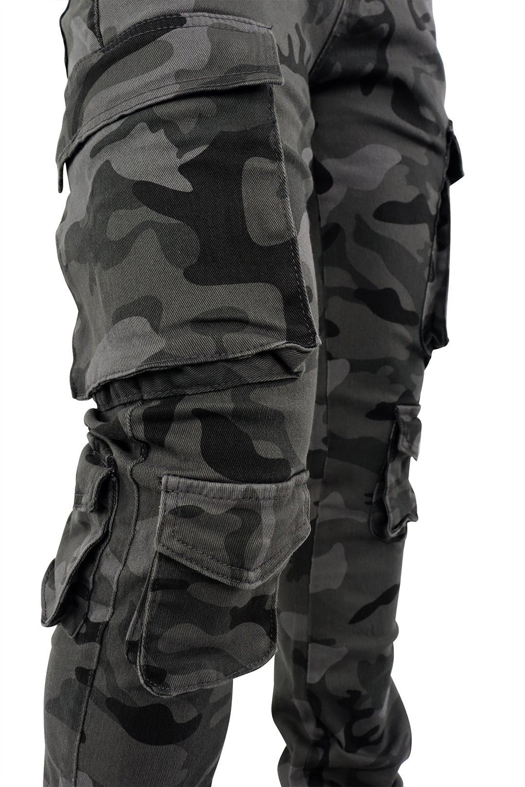 Vortex Cargo Stacked Denim (Black Camo)