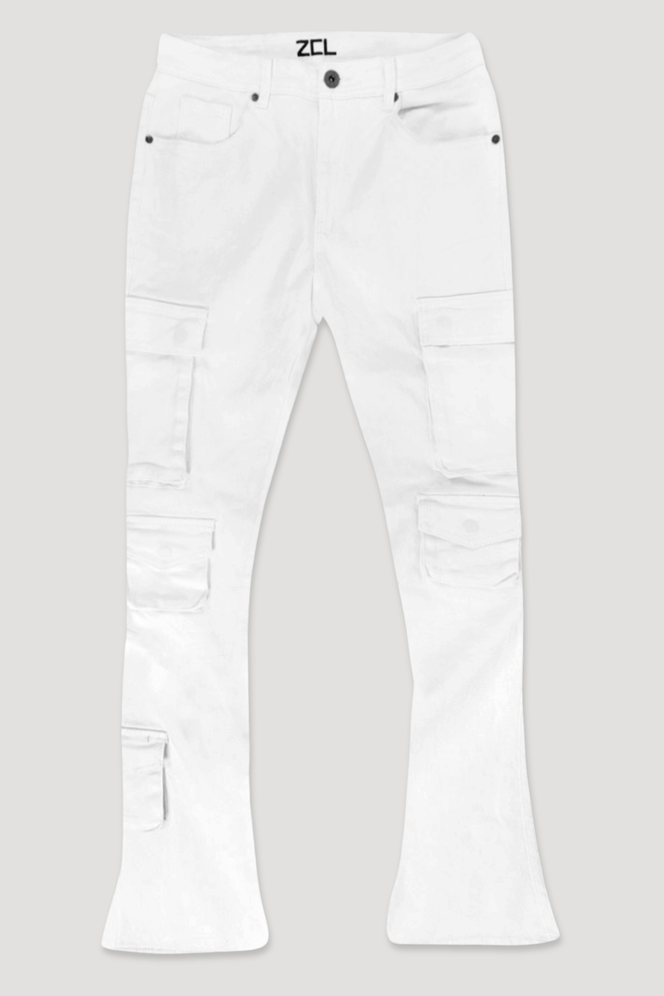 Vortex Cargo Stacked Denim (White)