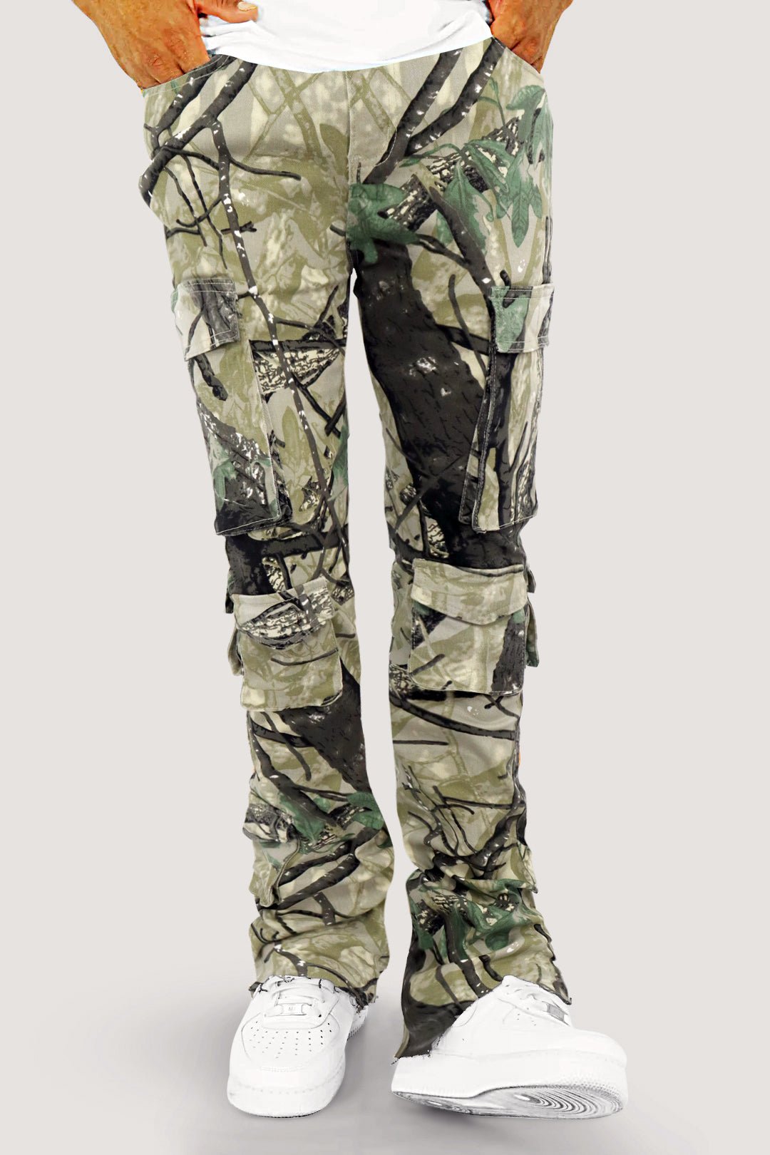 Vortex Cargo Stacked Denim (Woodland Camo)