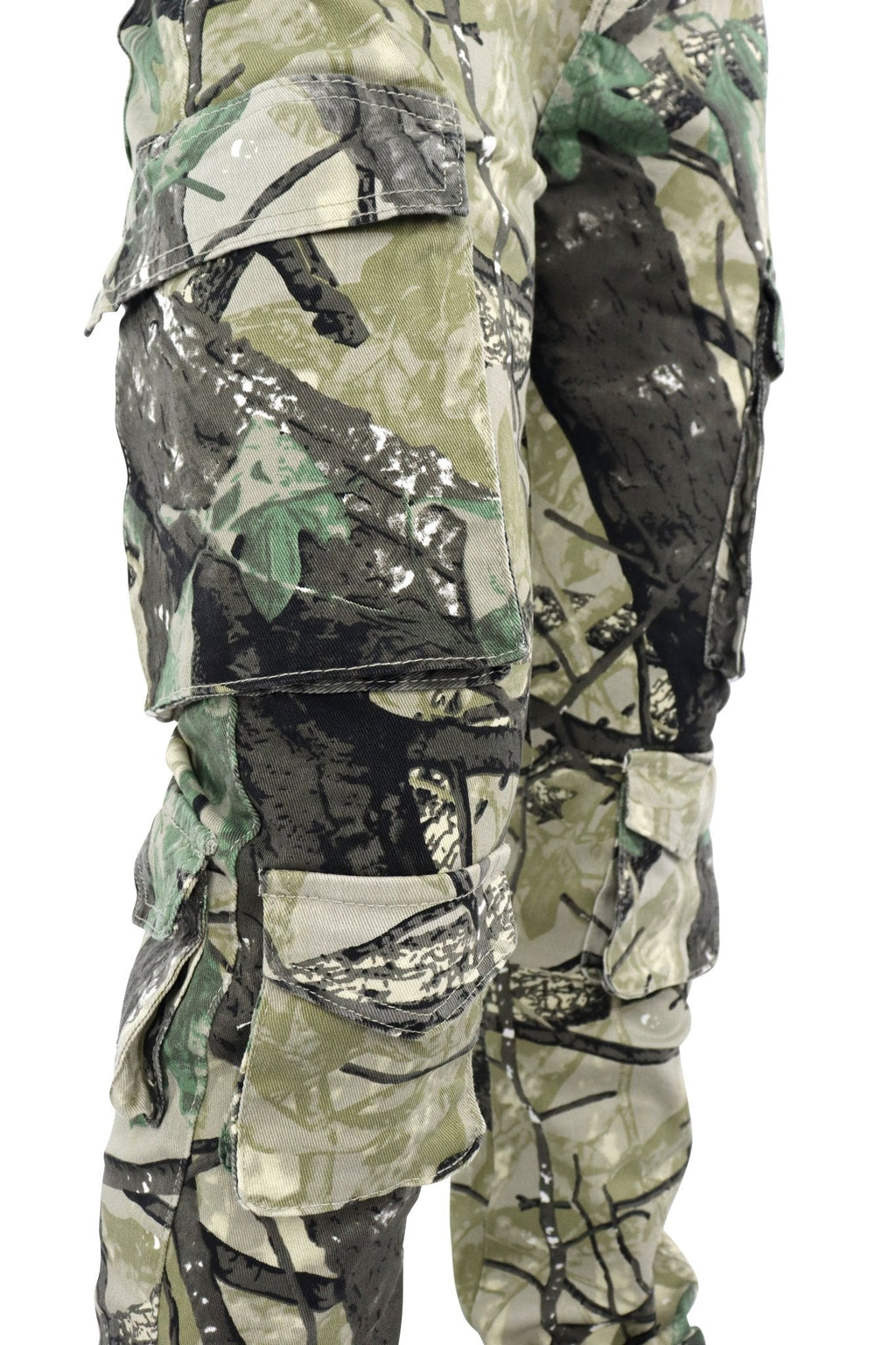 Vortex Cargo Stacked Denim (Woodland Camo)