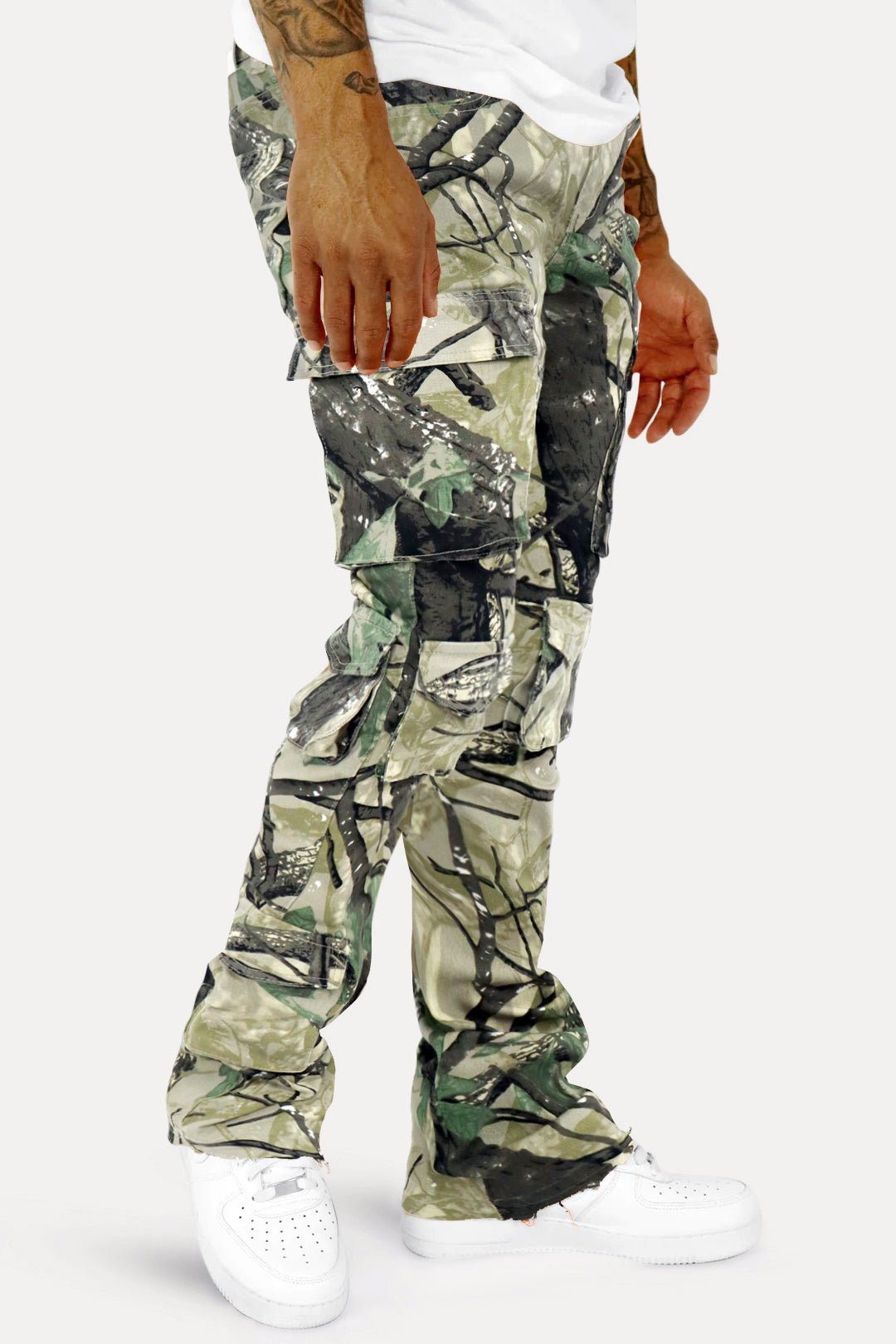 Vortex Cargo Stacked Denim (Woodland Camo)