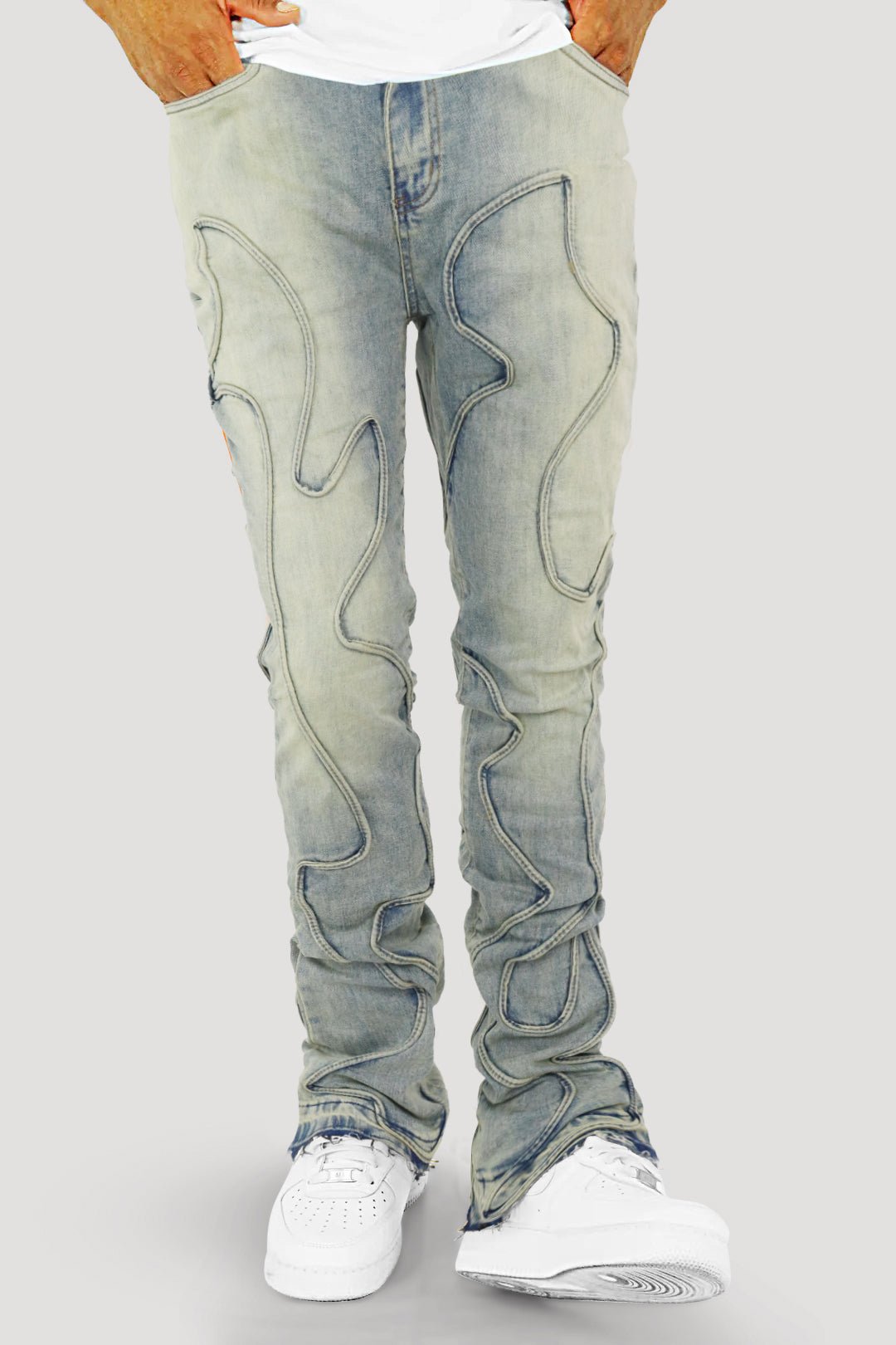 Wave Fade Stacked Denim (Blue Wash) (M8329D)