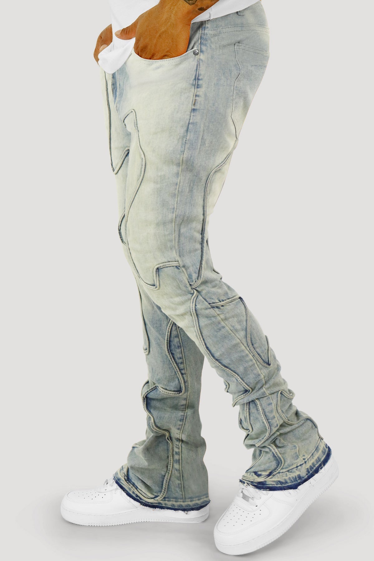 Wave Fade Stacked Denim (Blue Wash) (M8329D)
