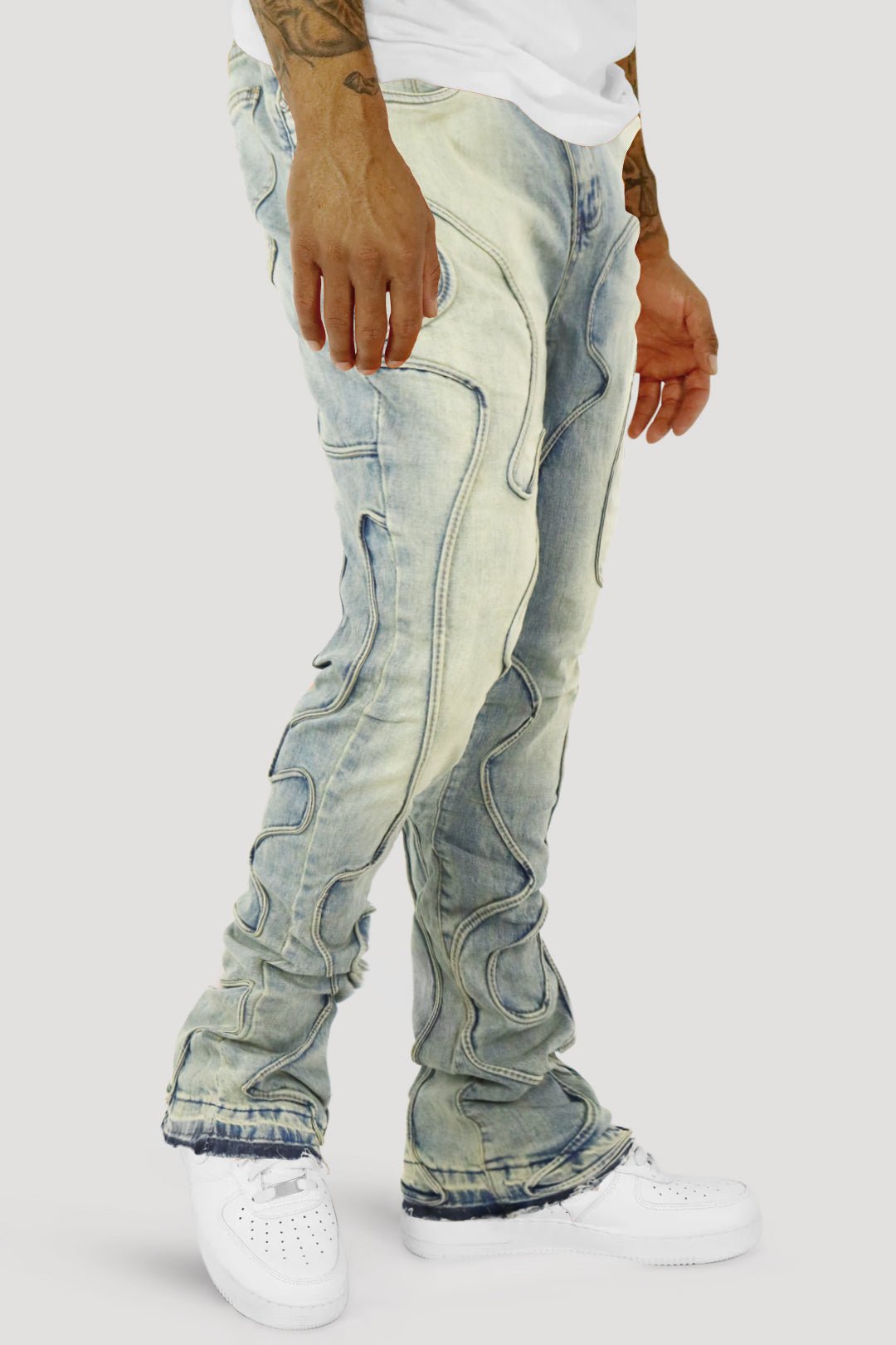 Wave Fade Stacked Denim (Blue Wash) (M8329D)