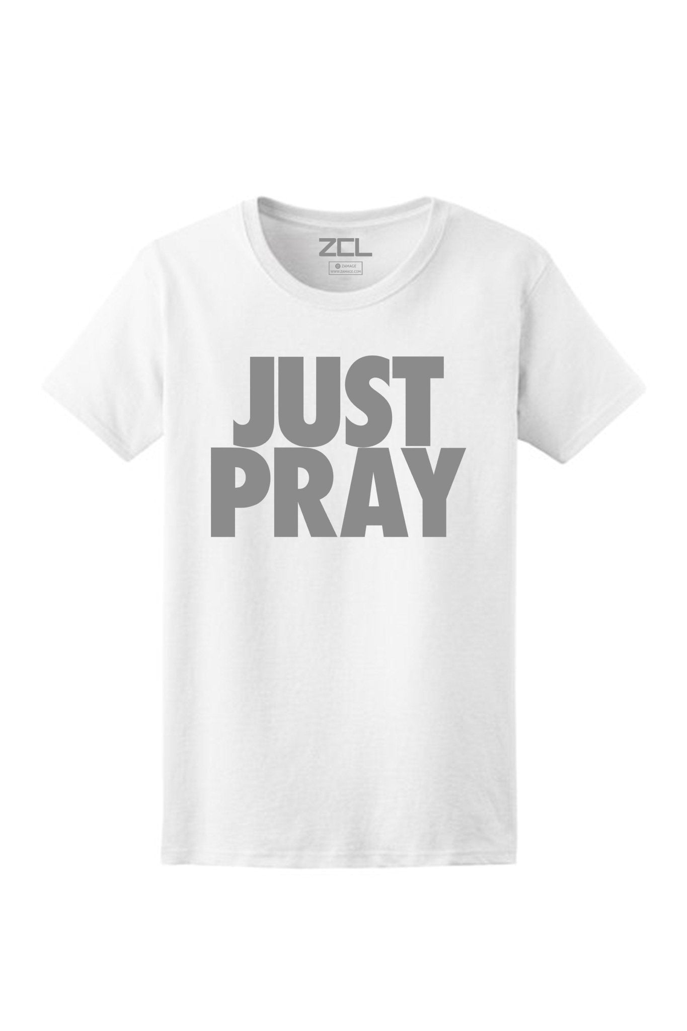 Women's Just Pray Tee (Grey Logo)