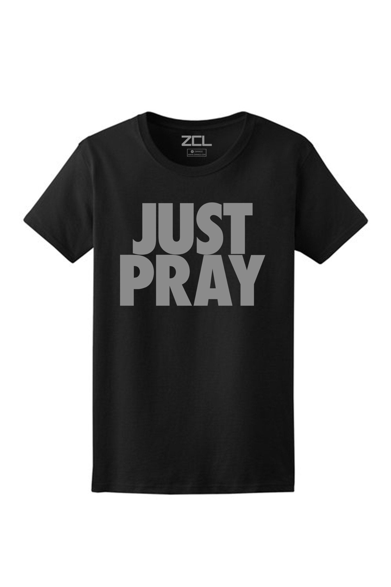 Women's Just Pray Tee (Grey Logo)