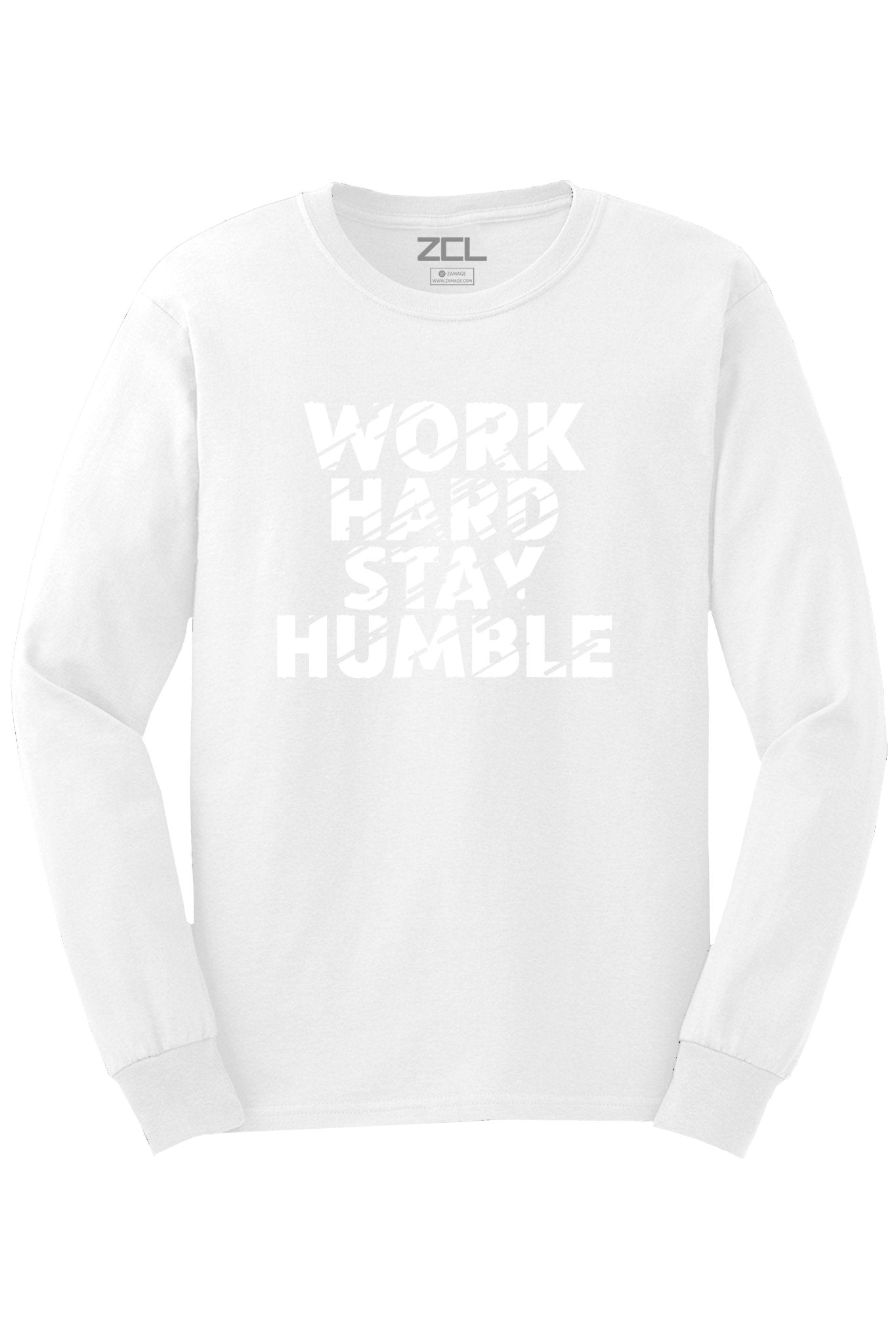 Work Hard Stay Humble Long Sleeve Tee (White Logo)