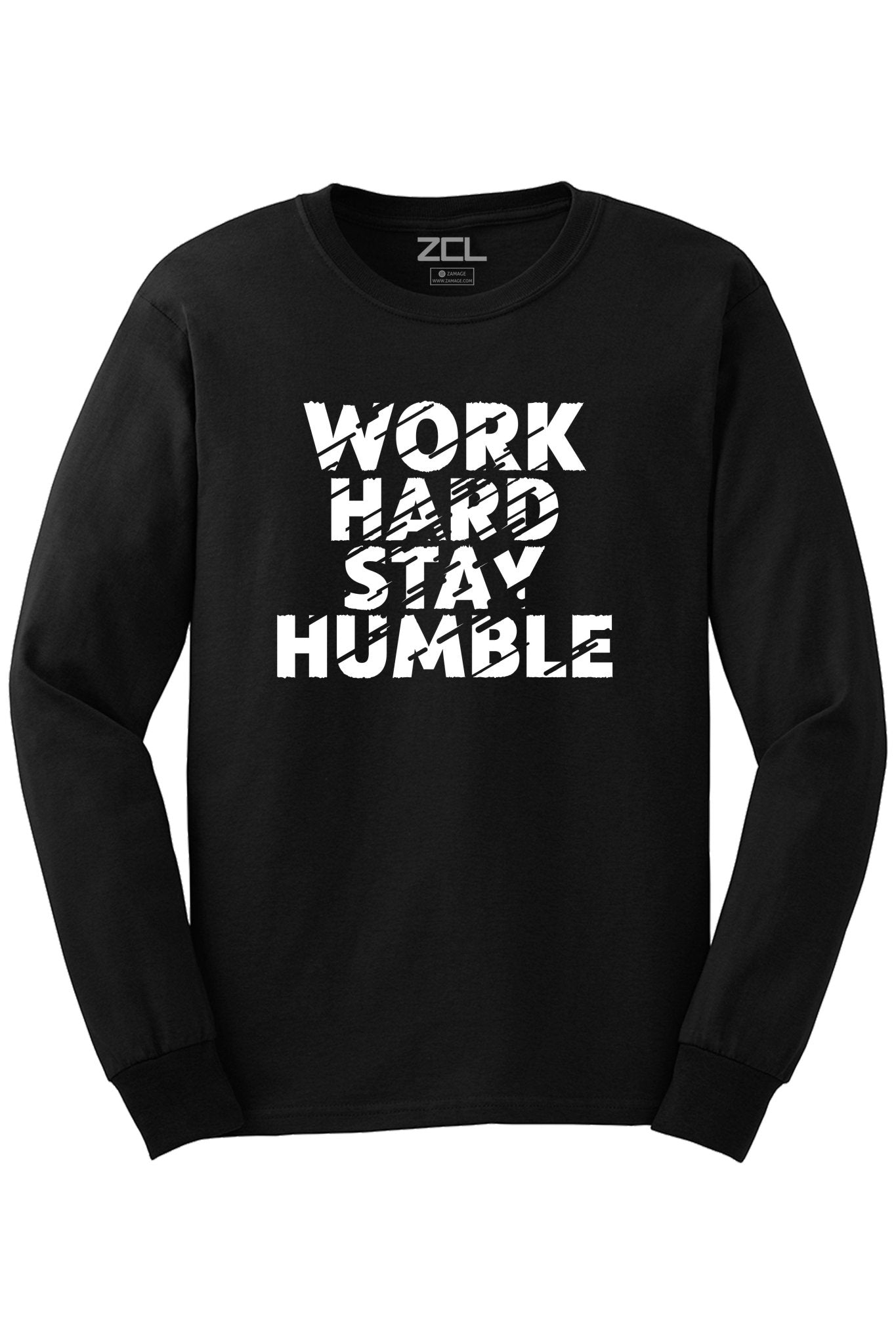 Work Hard Stay Humble Long Sleeve Tee (White Logo)