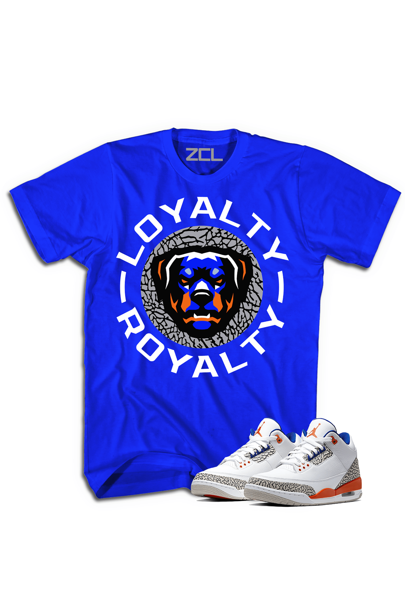 ZCL Loyalty-Royalty Jordan "Knicks Rival 3"HookUp  Tee (Blue)