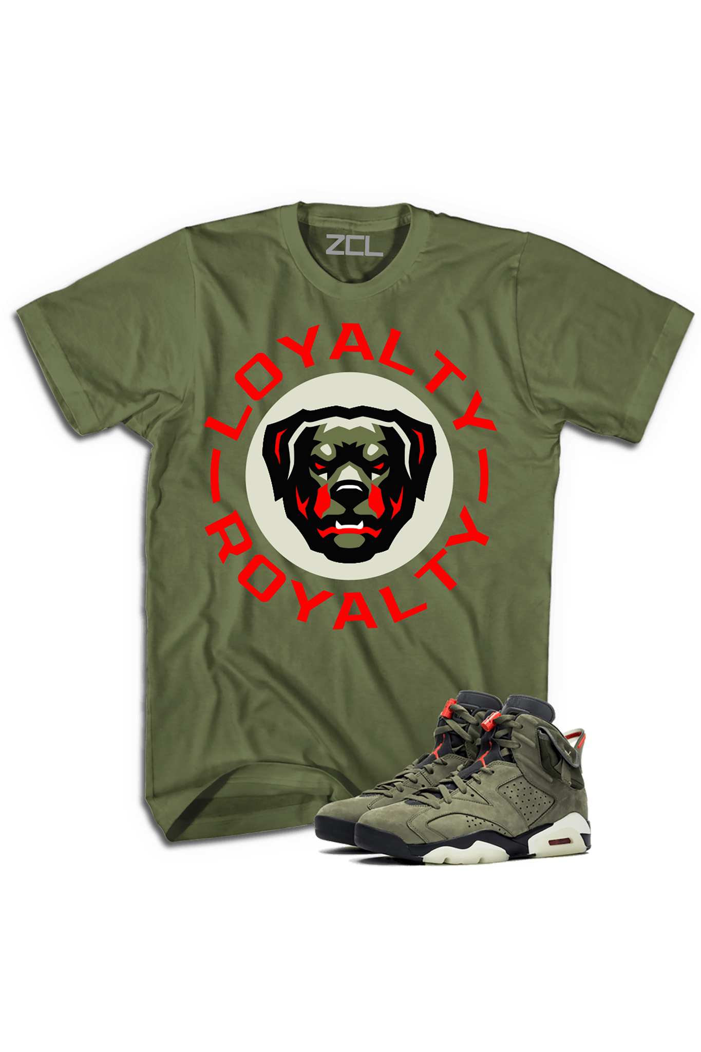 ZCL Loyalty-Royalty Jordan "Travis Scott" HookUp Tee (Olive)